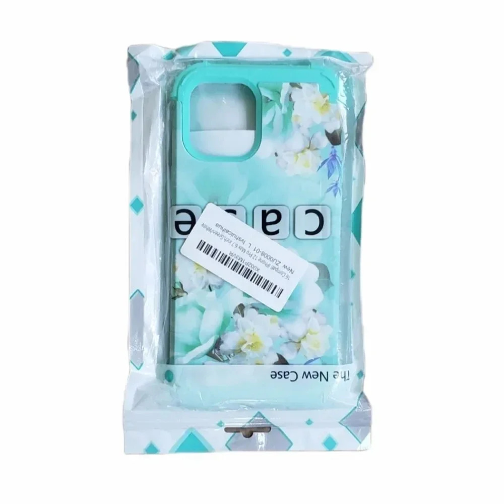 iPhone 12 Pro Max Mint Blue Floral Case